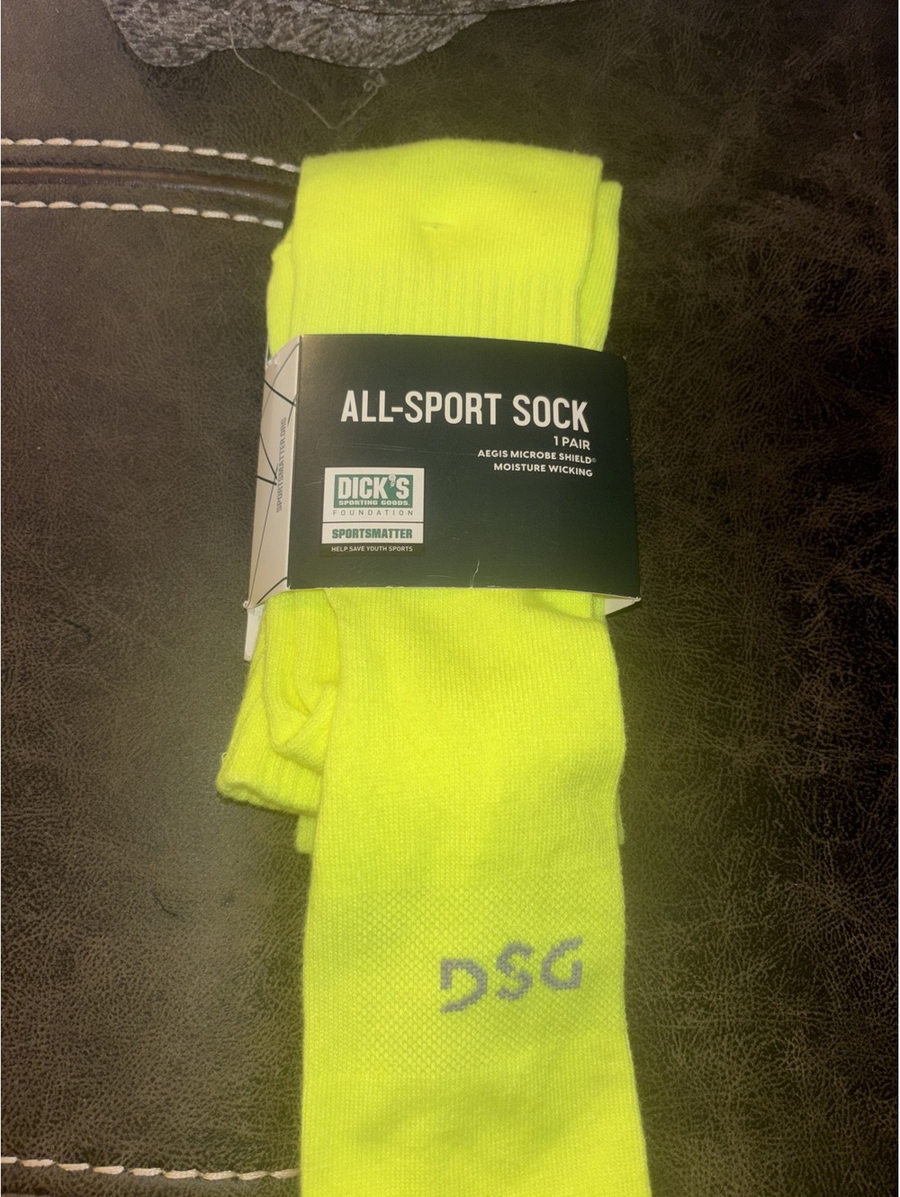 DSG All Sport Soccer Socks Neon Yellow Over the Calf Size L NWT